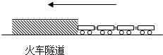 如图,火车匀速通过隧道(隧道长等于火车长)时,