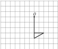 画出小旗绕o点逆时针旋转90°后的样子.