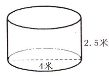 有2个圆柱形的蓄水池,从内部量得底面直径为4