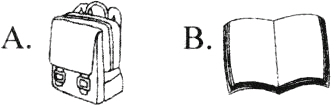 读单词,选择正确的图片.() 1. book() 2. eraser () 3