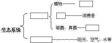 下面是生态系统的组成图解,请你补充完整。 - 上学吧找答案