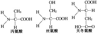 丝氨酸和天冬氨酸(结构式如下图),下面对这3个氨基酸所形成的三肽化合