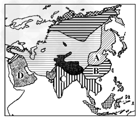 读"亚洲气候类型分布图",回答下列问题.(1)填写气候类型的名称:abcd.