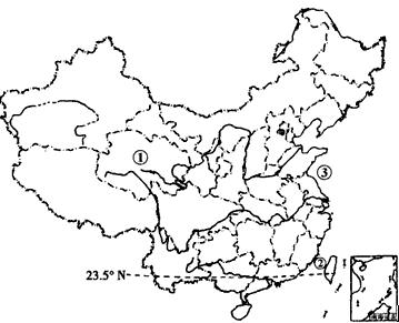 读中国行政区图， 回答下列问题(1)图中①为____ __省， 简称_____;②为台湾海峡，位于_____海;③为______海。(2)北 - 上学吧找答案