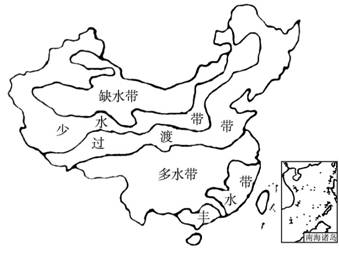 读图,完成问题。 中国水资源丰缺地域差异略图