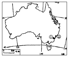 读“澳大利亚轮廓图”，回答下列问题。(1)图中①、②两城市中，建有悉尼大歌剧院的是________(填数字);2000年9月15 - 上学吧找答案