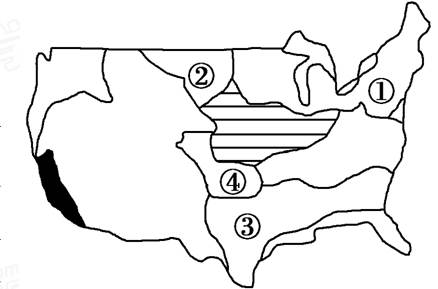图13是美国农业分布图,读图回答26-27题。小题