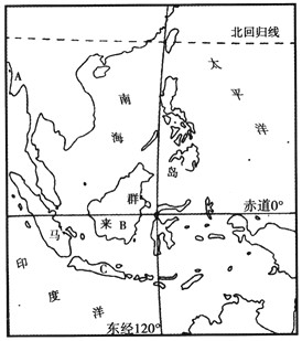 读甲乙两地区地图，回答1~2题。 1、结合所学的地理知识判断甲乙两图中的海峡风浪大小，叙述正确的是[ ]A、巴斯海