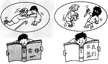 下列漫画对我们的启示是[ ]a.不良书刊毒害人的精神,b