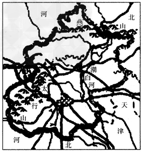 读北京市略图,判断下列说法正确的是①北京市