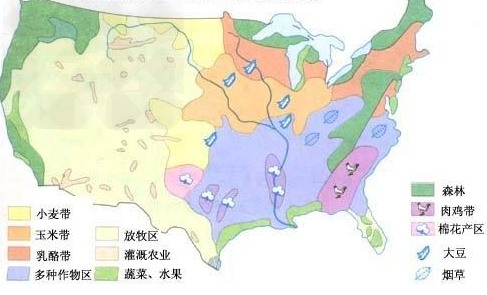 读下面《美国本土农业带分布》图，说出美国乳畜带主要分布特点____________________。这种农业带重点发展一种或 - 上学吧找答案