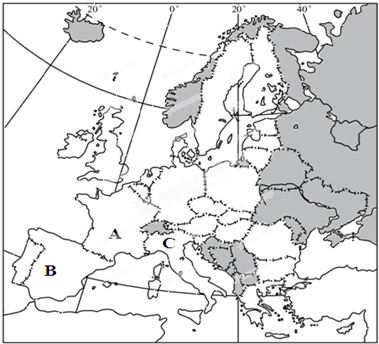 读欧洲西部图,完成下列各题(1)欧洲西部大多