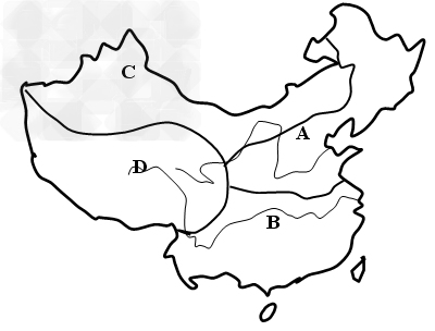 读中国四大地理分区图,回答下列问题:(1)写出图