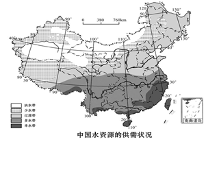 图是中国水资源分布图,读图回答下列问题.图片