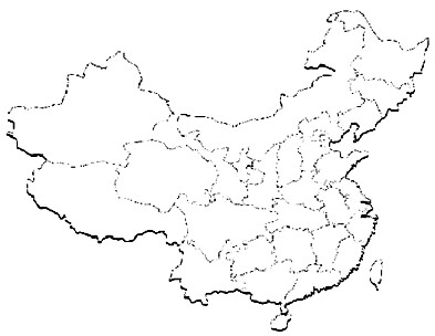 在中国政区空白图上填绘下列地理事物:秦岭、