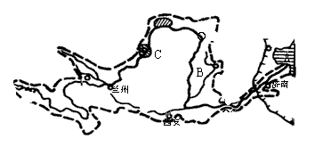 (1)黄河流入a 海.(2)支流b河.