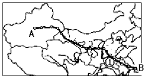 (1)该工程西起新疆的a_______油气田,它位于_________盆地,终点是b