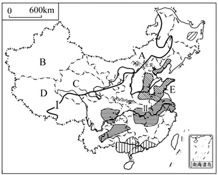 读中国农业的地区分布图,回答问题.