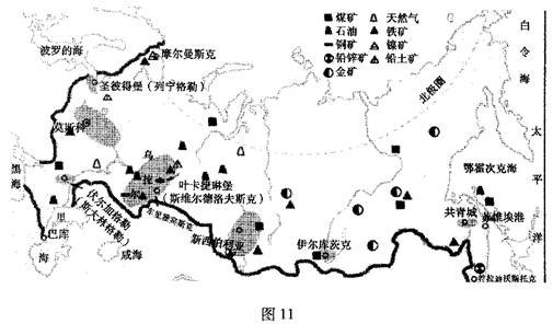 材料一:俄罗斯是能源和资源大国,近几年因石油和矿产品