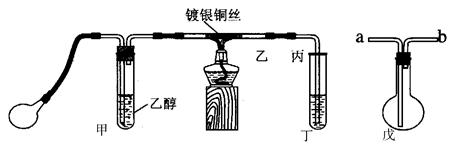 某课外活动小组利用下图装置进行乙醇的催化氧化实验并制取乙醛,图中