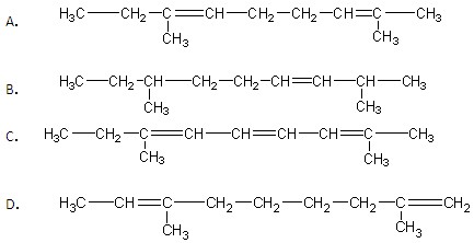 某烃的分子式为c11h20,1mol该烃在催化剂作用下可以吸收2mol h2;用热