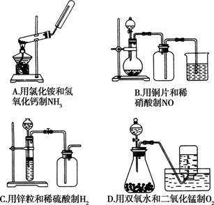 下列制备和收集气体的实验装置合理的是( ) - 上
