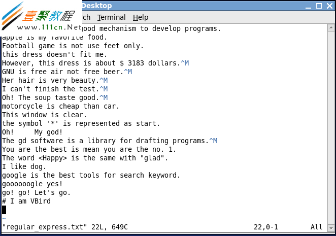 Linux正则表达式的学习使用笔记-linux-操作系统