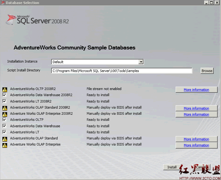 SQL Server2008示例数据库安装问题解决 - 百