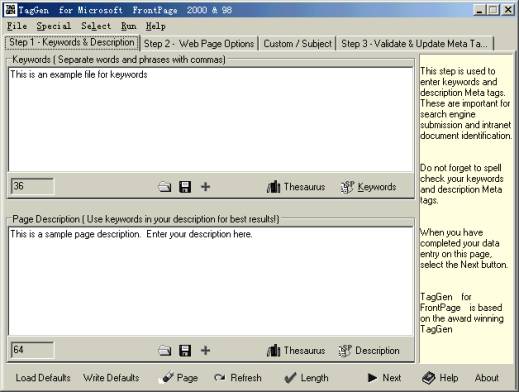 Frontpage 2000插件--TagGen 4.0标签. - 百科教