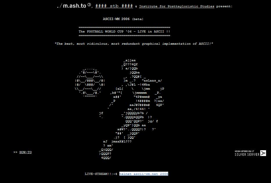 Telnet也行! 使用ASCII码观看世界杯!_网络知识