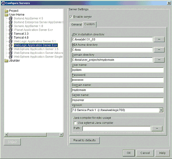 Jbuilder7与Weblogic7整合开发之-环境建立_W