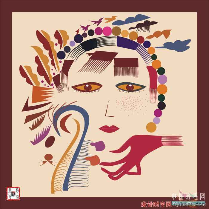 coreldraw:鼠绘矢量抽象人物装饰画