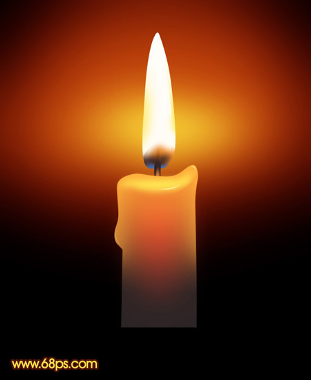 Photoshop鼠绘燃烧的蜡烛 - 百科教程网_经验