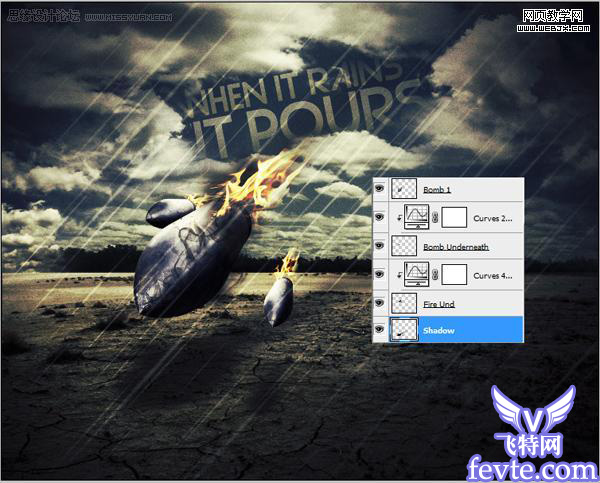 这篇photoshop图片合成教程教网的朋友们用火焰、天空、干涸的土地、炮弹等素材合成一张非常经典的战争海报!教程的合成手法非常的经典。希望网的朋友们喜欢我们这片教程!我们先来看看最终效果: FEVTE编注:更多PS图片合成教程交流讨论及