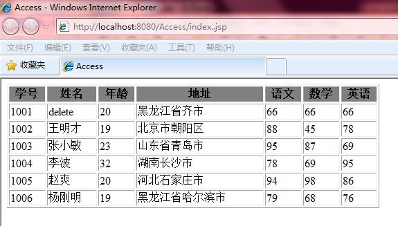 html查询access数据库数据库