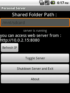 Android的HTTP服务器:Personal Server