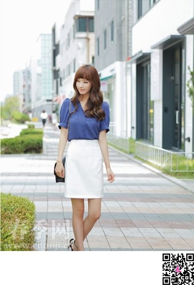 韩国女白领夏季半身裙&一步裙搭配 - 百科教程