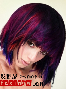 男生女生紫红色头发图片 冬季想换发色都来看