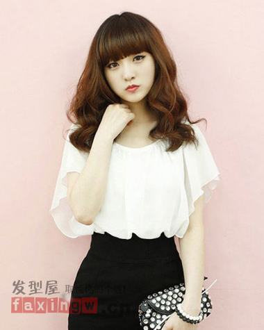 韩式<em>齐刘海卷发发型</em> 轻熟女的小脸秘籍 - 百科