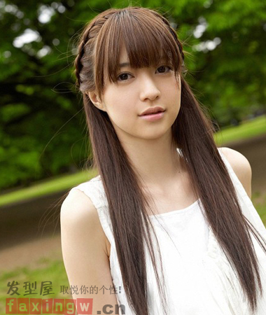 小清新圆脸长发扎法 胖圆脸MM必会修颜术 - 百科教程网_经验分享平台[上学吧经验教程频道]