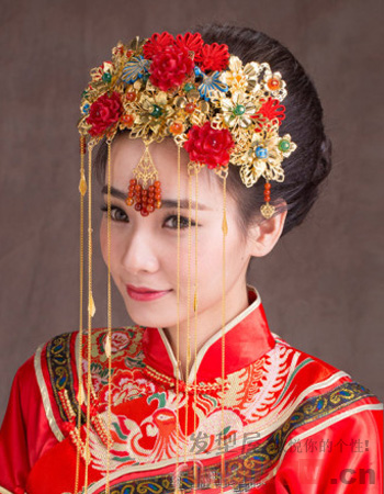 中式复古婚礼新娘发型 完美演绎中国风 - 百科