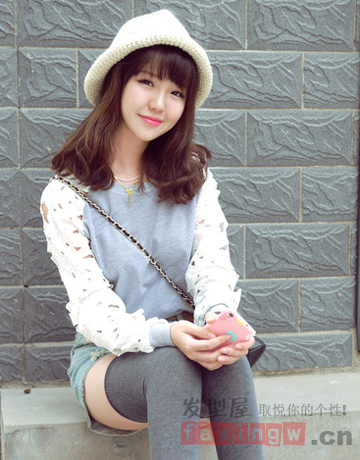 圆长脸适合什么<em>发型</em> 8款<em>韩范中长发</em>帮塑小V脸