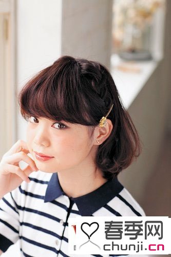 中分短发扎法图解 儿童短发扎法图解 小女孩短