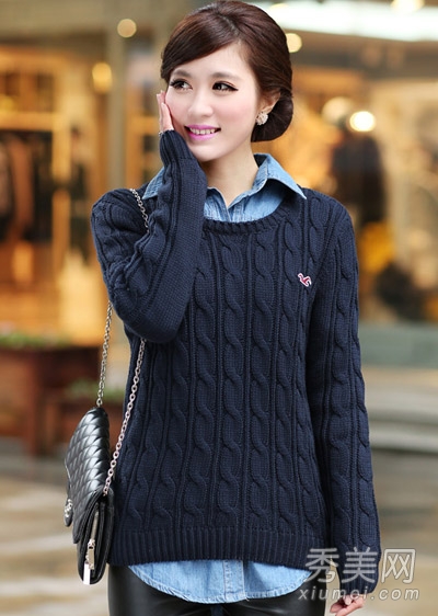 2013春装新款推荐 毛衣配衬衫复古美搭 - 百科教程网_经验分享平台[上学吧经验教程频道]