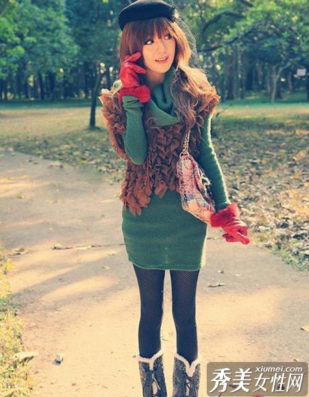 毛绒短外套+蕾丝裙 灰姑娘大变身 - 百科教程网