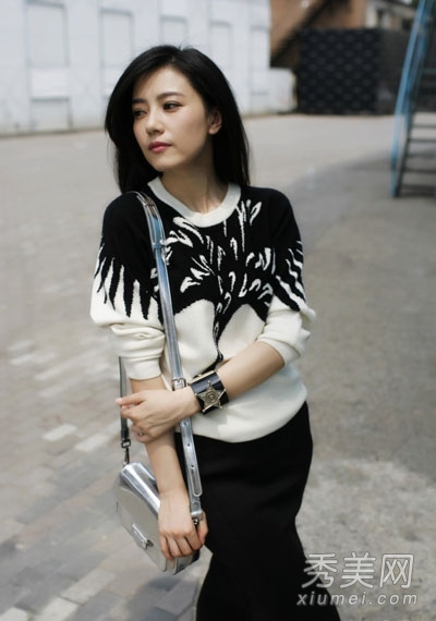 高圆圆张歆艺最新街拍 丹顶鹤图案穿上身 - 百