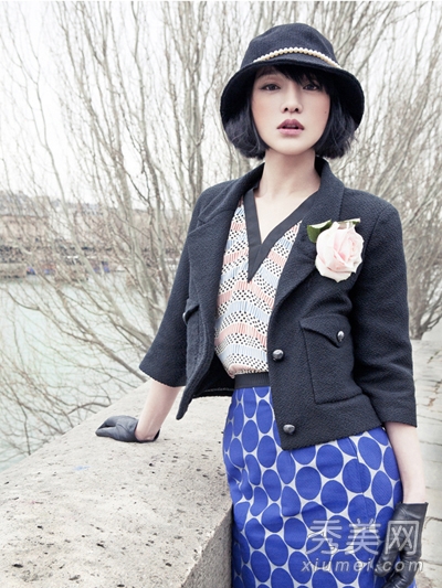 周迅巴黎街拍 chanel混搭法式优雅 - 百科教程网