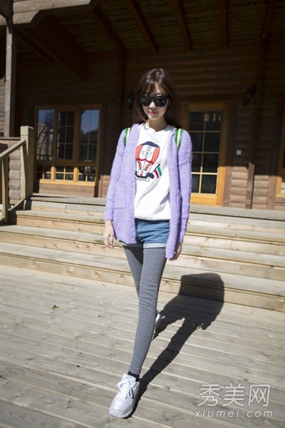 胖人穿衣搭配 毛衣外套+打底裤显瘦 - 百科教程