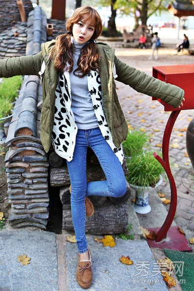 韩国<em>妹子冬天怎么穿</em> 棉衣配小脚裤很养眼 - 百