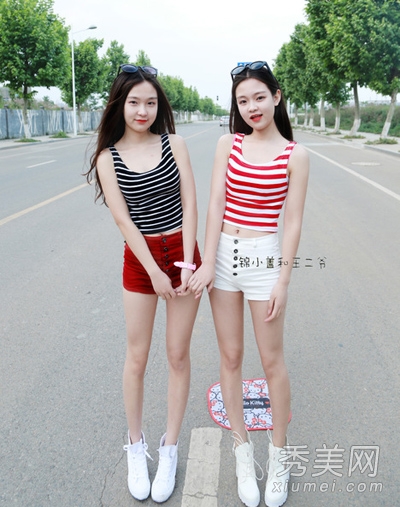 露脐背心+高腰<em>短裤</em> 显瘦显高显腿长 - 百科教程